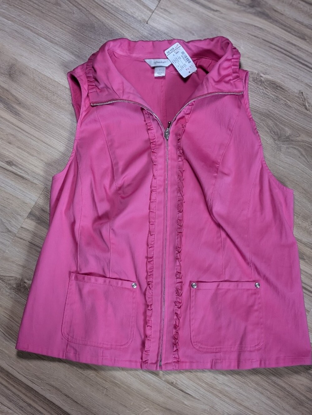 NWT cj banks Barbie Pink Zip Up Vest14W X